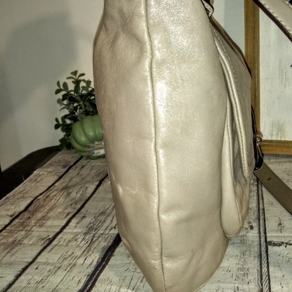 😍 Coach Taupe Gray Leather Kristin Satchel Crossbody Shoulder Bag - Picture 5 of 11